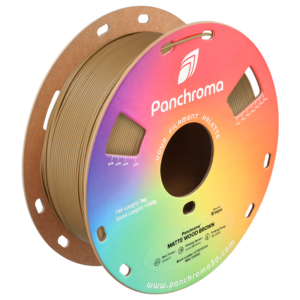 Spool of Polymaker Panchroma™ PLA Matte Wood Brown 3D printer filament