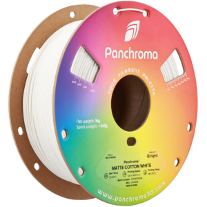 Spool of Polymaker Panchroma™ PLA Matte Cotton White 3D printer filament