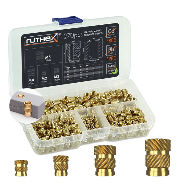 Ruthex M2 / M3 / M4 / M5 Insert Assortment Box - 270pcs