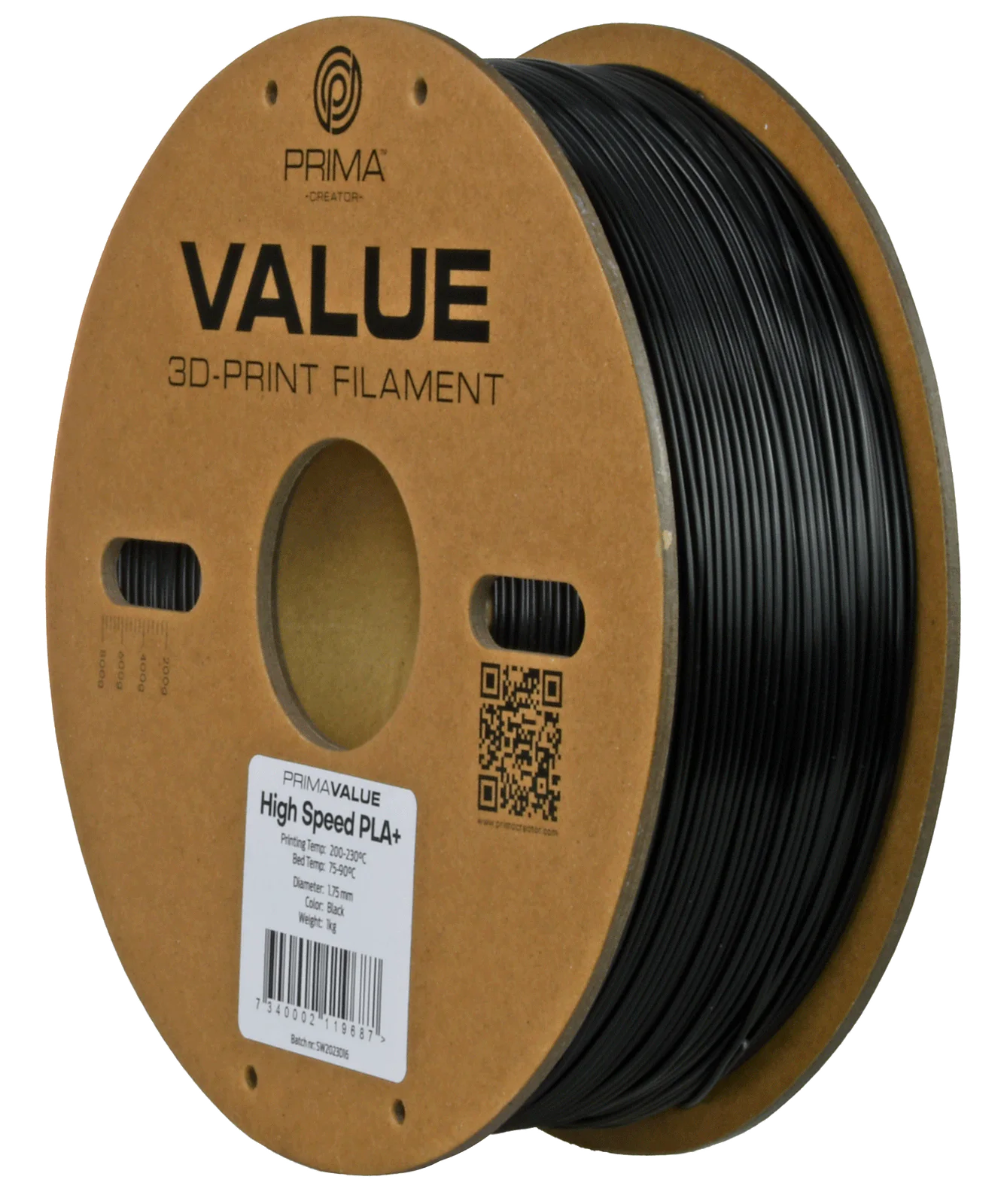 Additional view of PrimaValue PLA+ High Speed Black - 1.75mm - 1kg