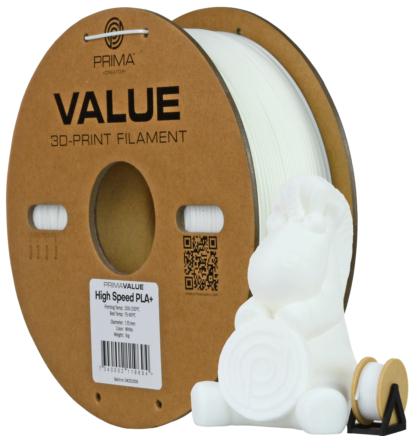 PrimaValue PLA+ High Speed White - 1.75mm - 1kg
