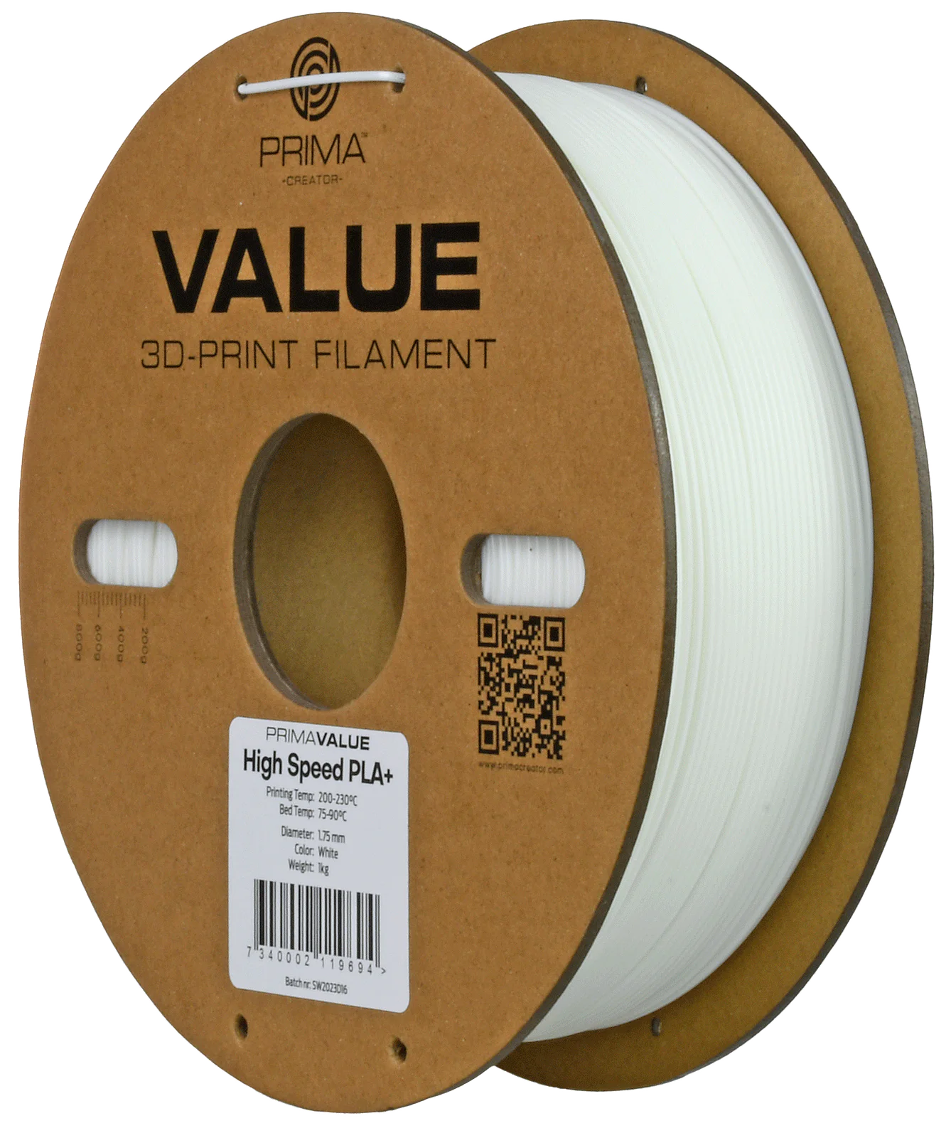 Additional view of PrimaValue PLA+ High Speed White - 1.75mm - 1kg