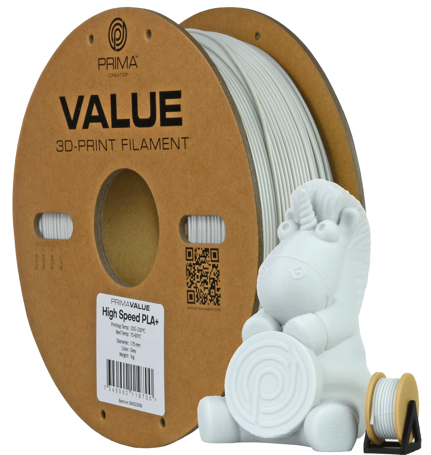 PrimaValue PLA+ High Speed Grey - 1.75mm - 1kg