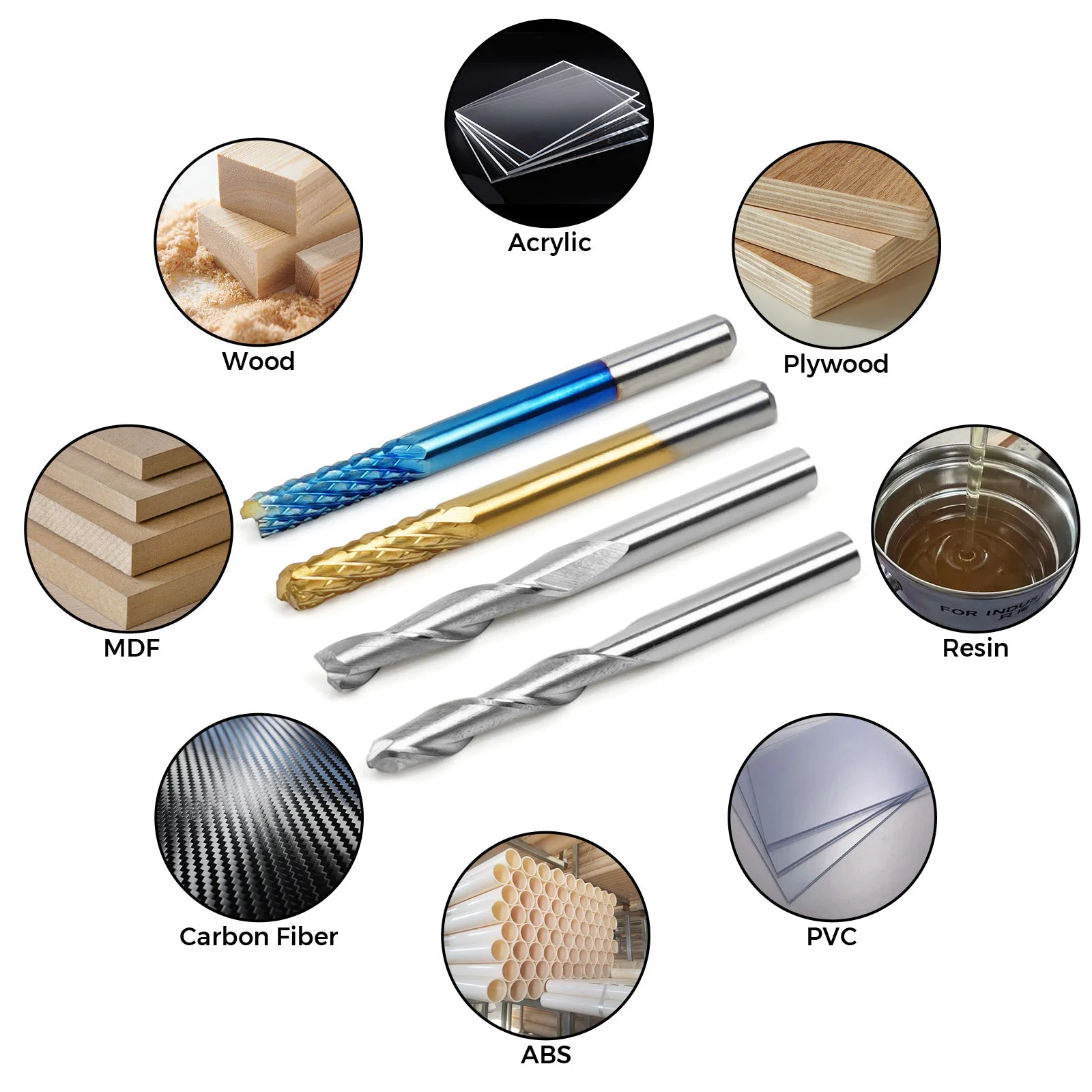 Additional view of TwoTrees End Mills for CNC - 40pcs