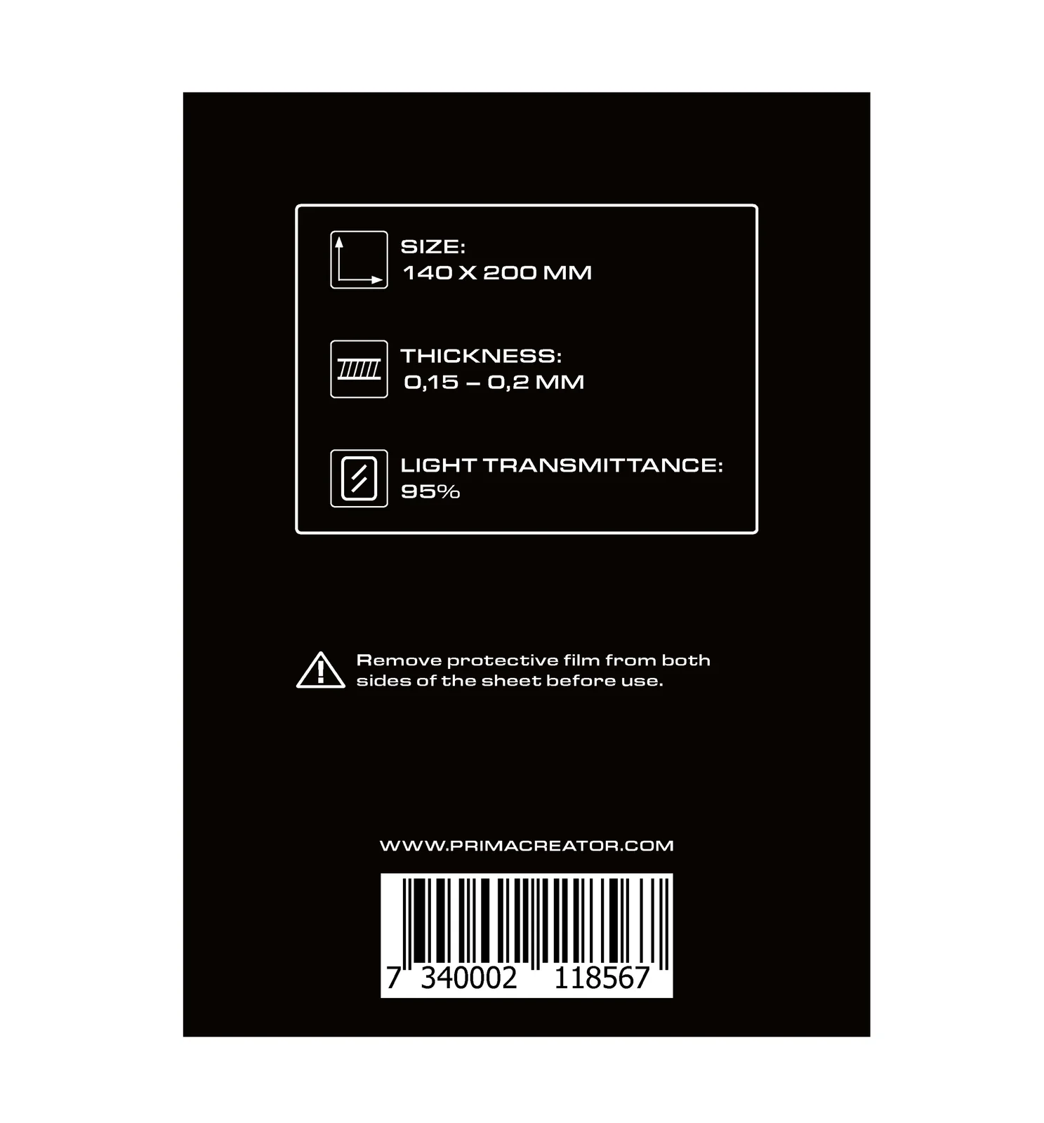 Additional view of PrimaCreator nFEP Film Sheets for 3D Printers - 140 x 200 mm