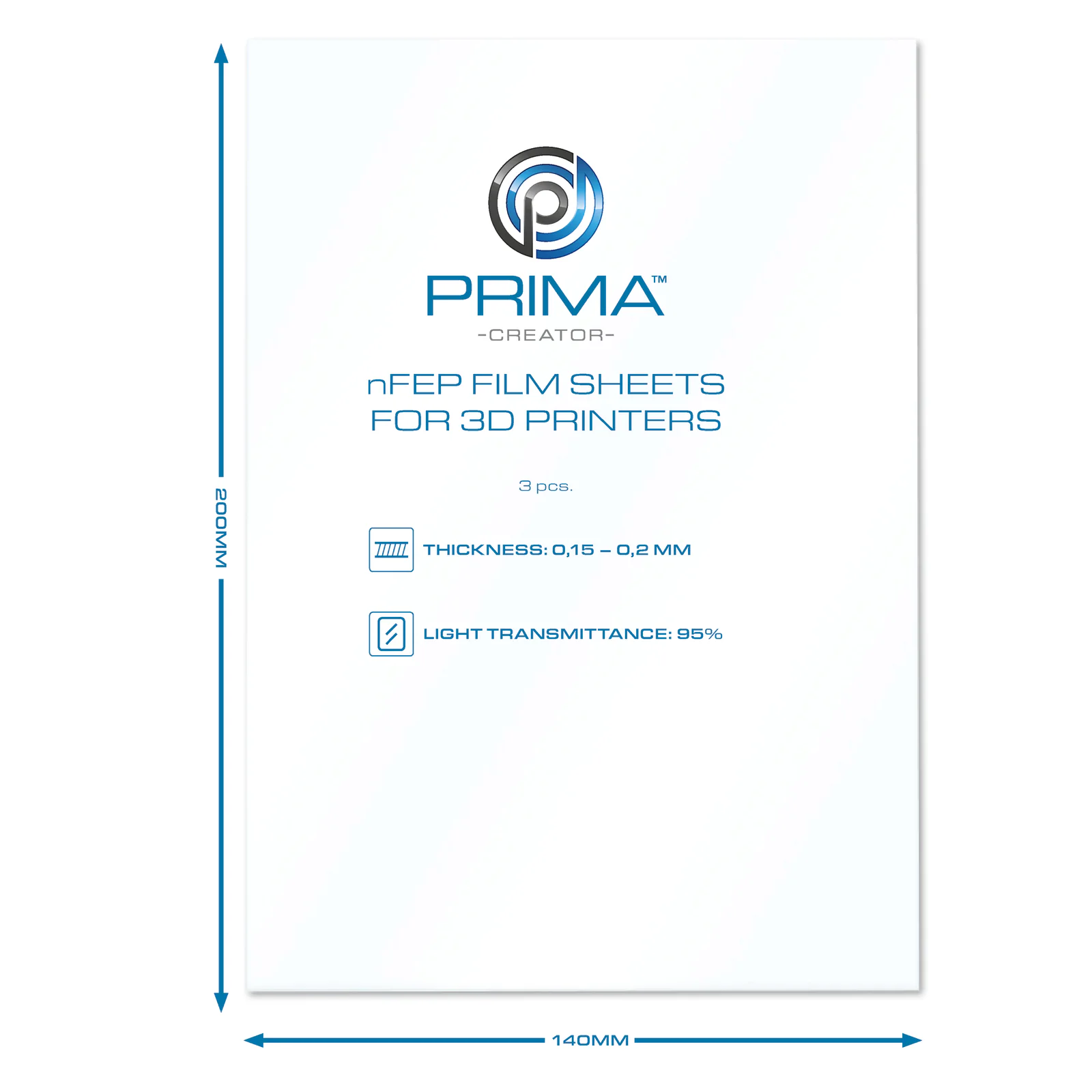 Additional view of PrimaCreator nFEP Film Sheets for 3D Printers - 140 x 200 mm