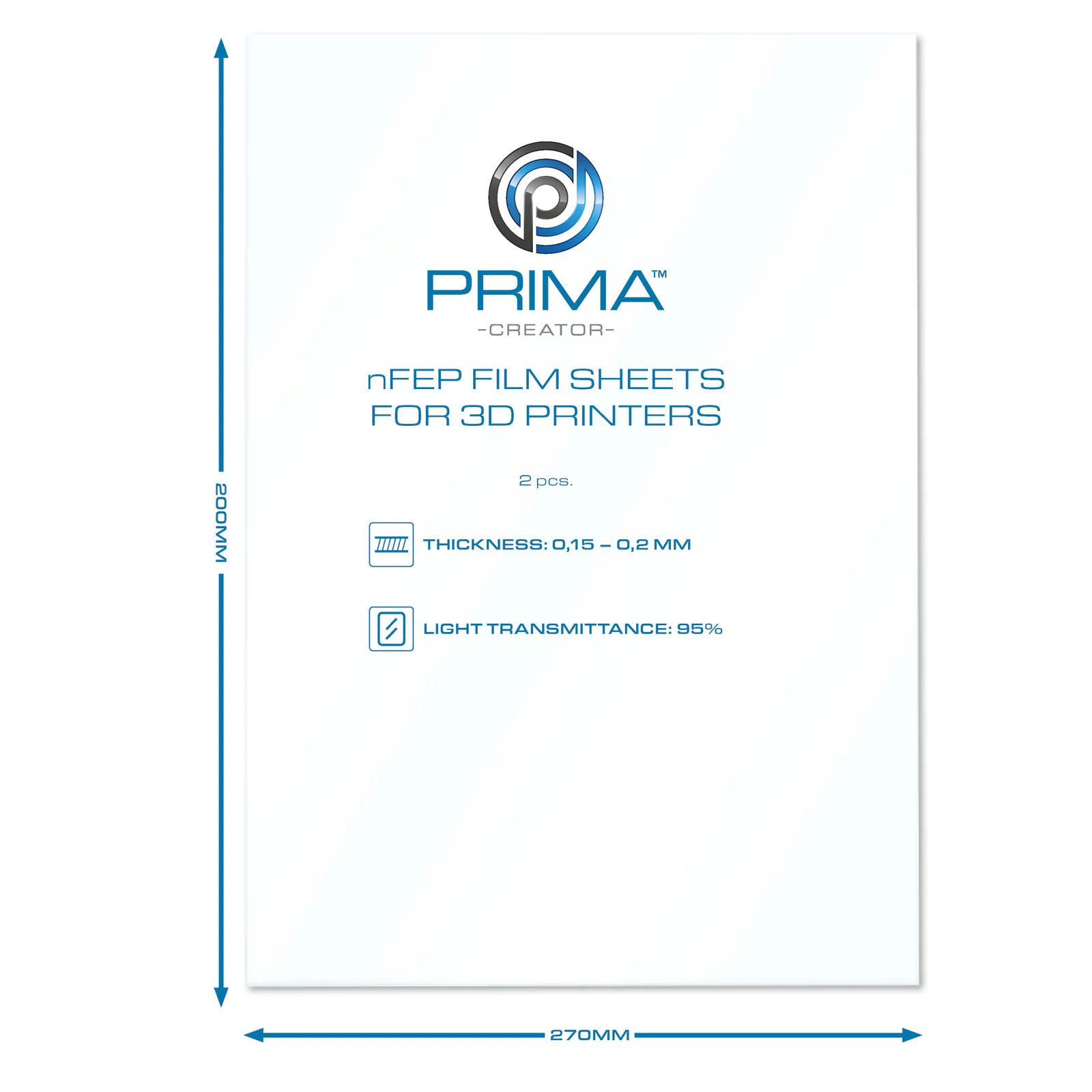 Additional view of PrimaCreator nFEP Film Sheets for 3D Printers - 200 x 270 mm