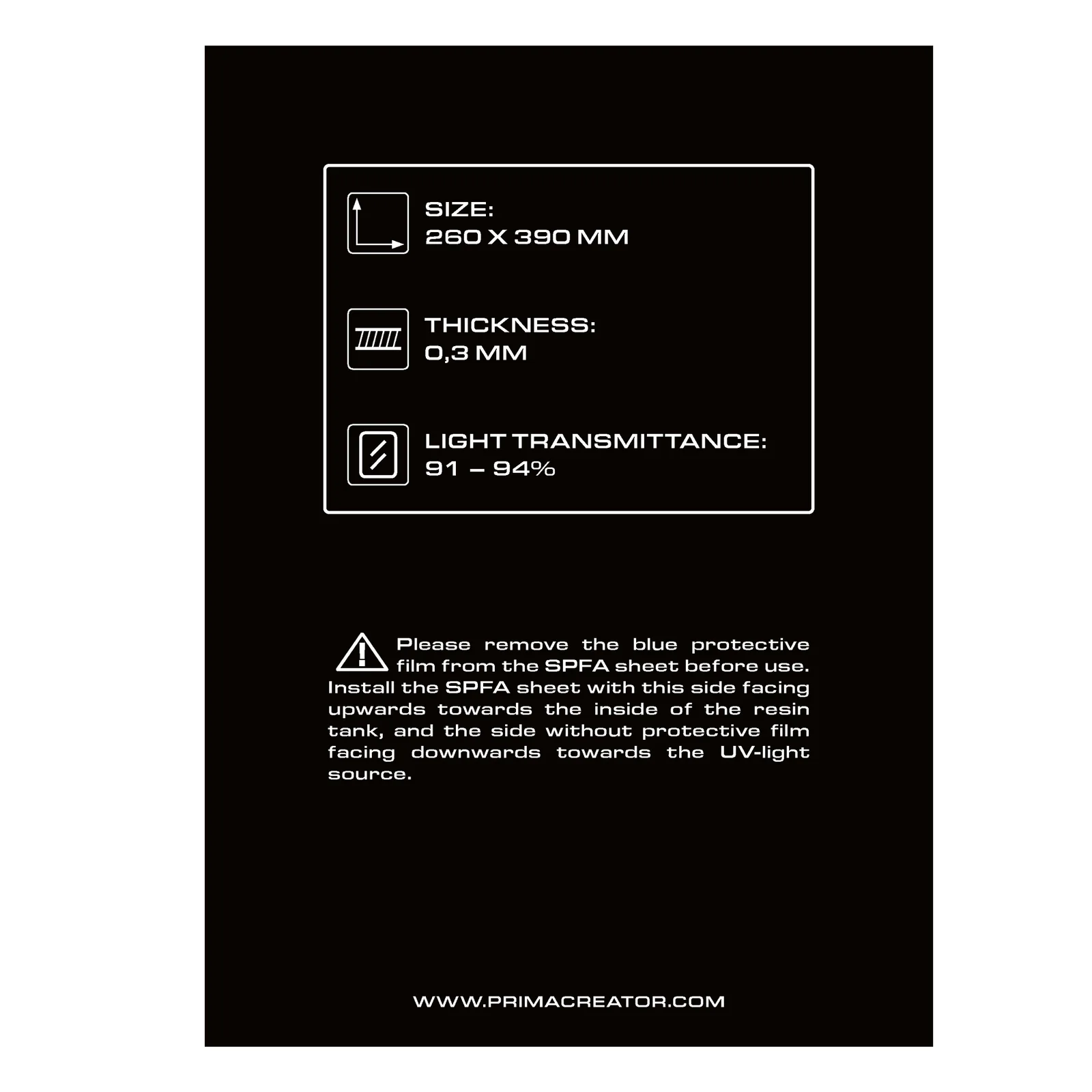 Additional view of PrimaCreator SPFA Film Sheet for 3D Printers - 260 x 390 mm